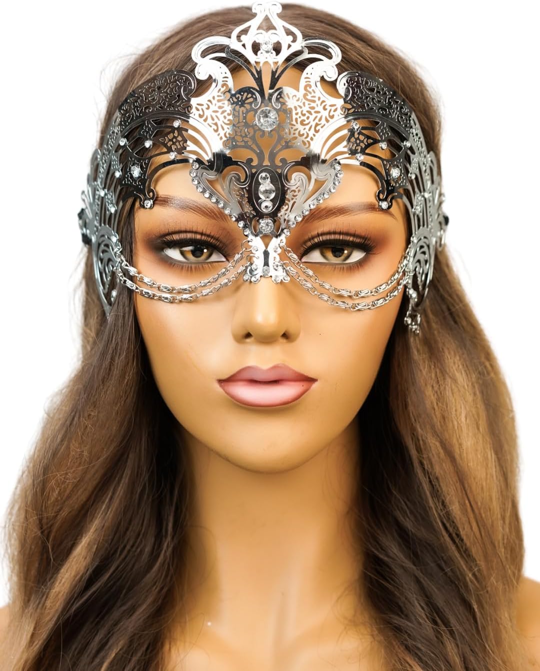 Queen's Masquerade Mask for Women Large Eye Halloween Costume Cosplay Medieval Party Masks Venetian Mardi Gras Burlesque Mask