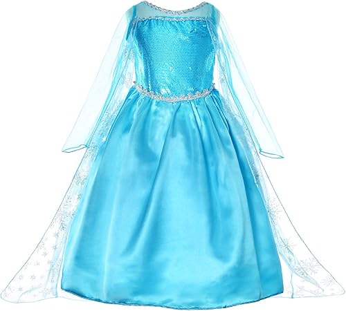 Miniatura 6 de Disfraces de princesa para niñas pequeñas, fiesta de cumpleaños con peluca, corona, maza, guantes, accesorios de 3 a 10 años