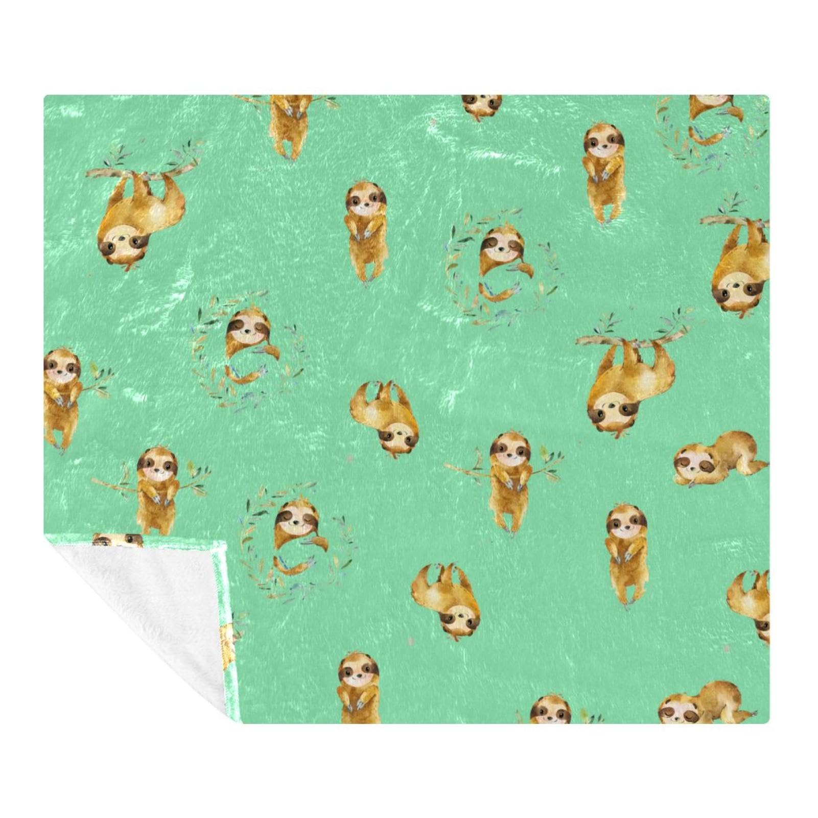 Couverture polaire microfibre Funny Sloth 150x200 plaid canapé