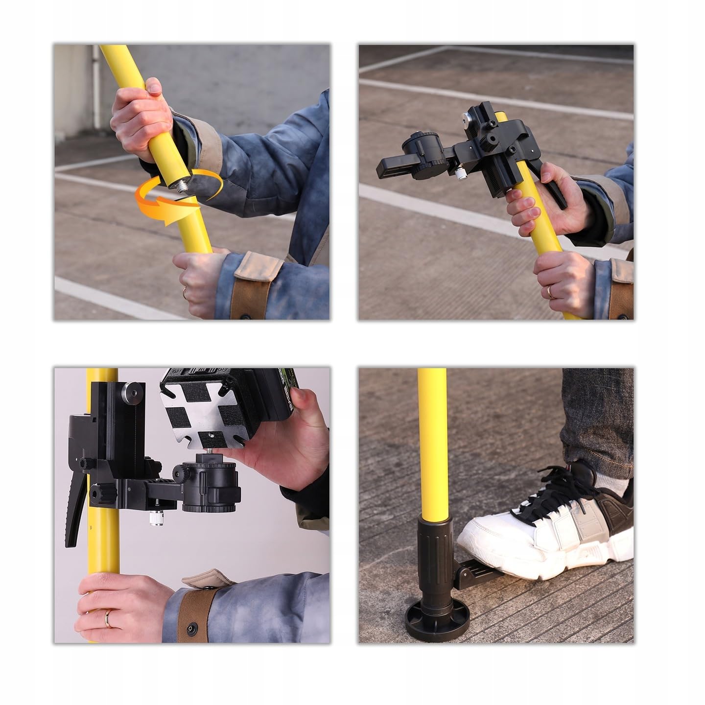Rosfix Trípode telescópico de 405 cm, aluminio, 1/4 pulgadas, pinzas excéntricas con bolsa