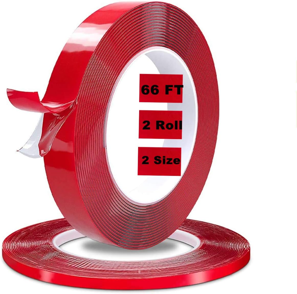 Mounting Tape, Double Sided Tape, Yomozone Nano Removable Adhesive Tape Waterproof Gel Grip Tape, Thin Double Stick Tape Suitable for Poster, Photo, LED Lights, Car Decor, Fix Carpet, 66 FT