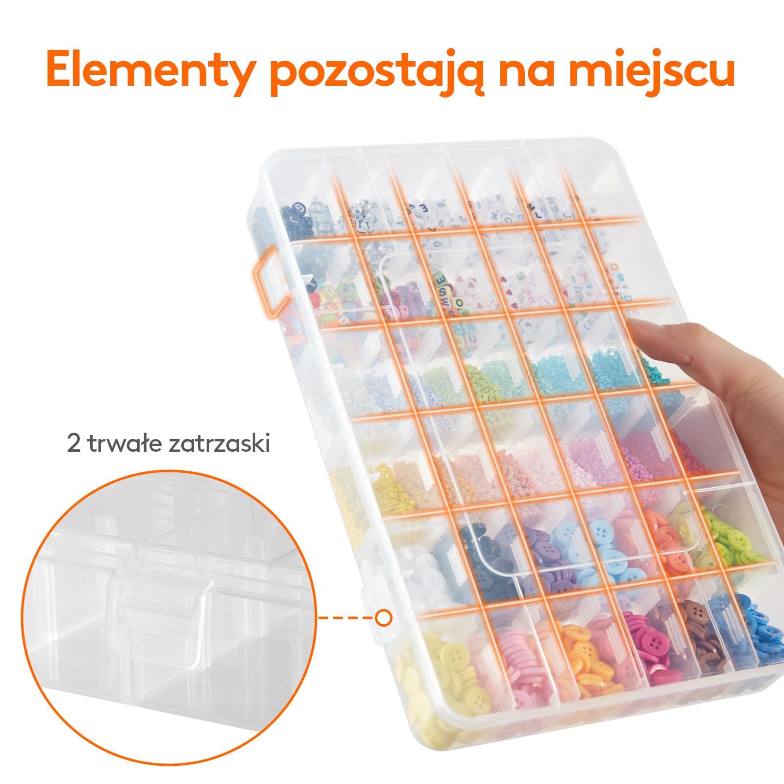 Lifewit 3-pak 36 Kratek Jasny Piętrowy Plastikowy Pojemnik Przechowywania Z Regulowanymi Przegródkami Dla Koralików, Diy Sztuki, Rzemiosła, Biżuterii, Sprzętu Rybackiego Z 5 Arkuszy Naklejki Etykiety