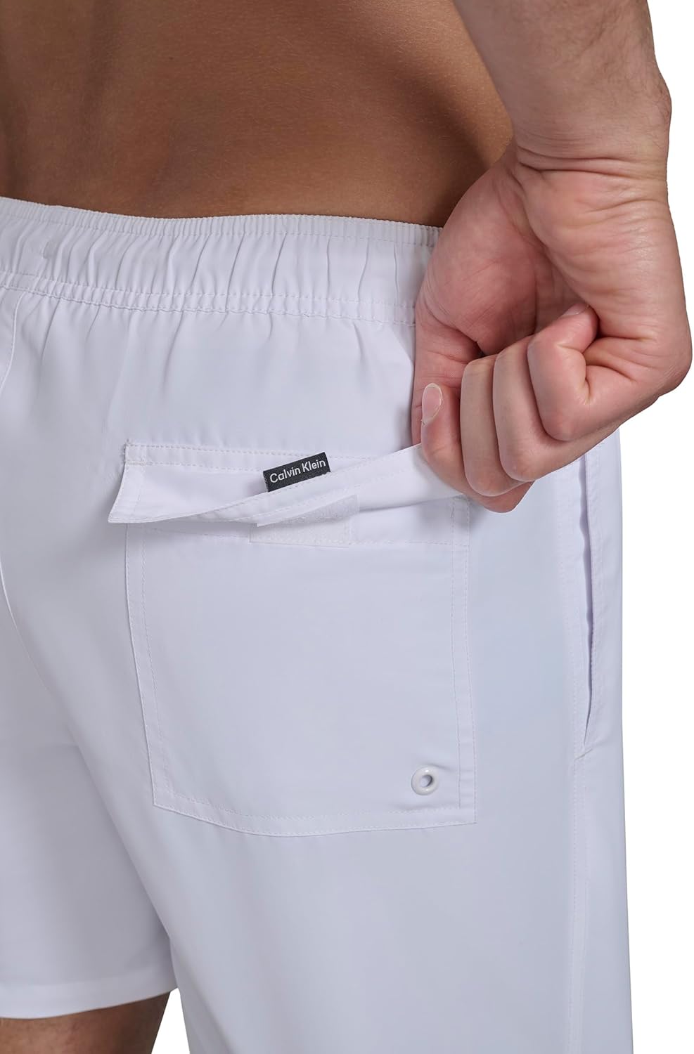 Calvin Klein Men's Swim Swim Trunk,White,Medium