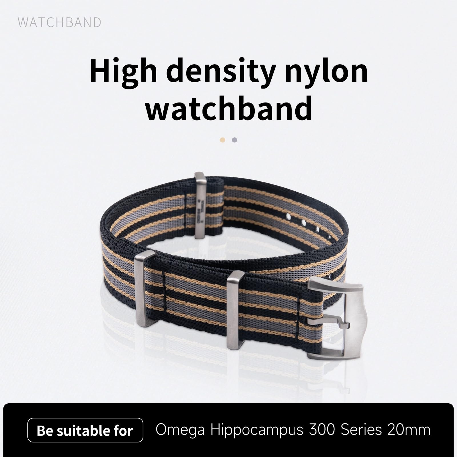 19mm nylonowy pasek płócienny o wysokiej gęstości do Omega Seamaster 300 Speedmaster 007 AQUA TERRA 150 opaska na nadgarstek klamra ze stali tytanowej pętla