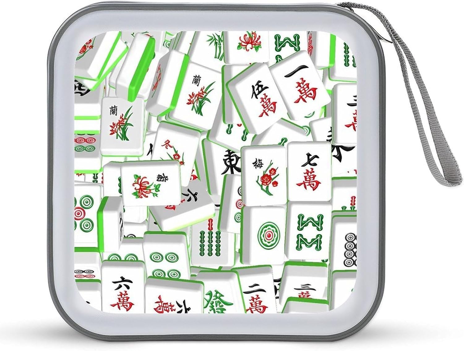 Funny Mahjong Tiles Modern CD Cases Bag Storage Binder 40-Capacity