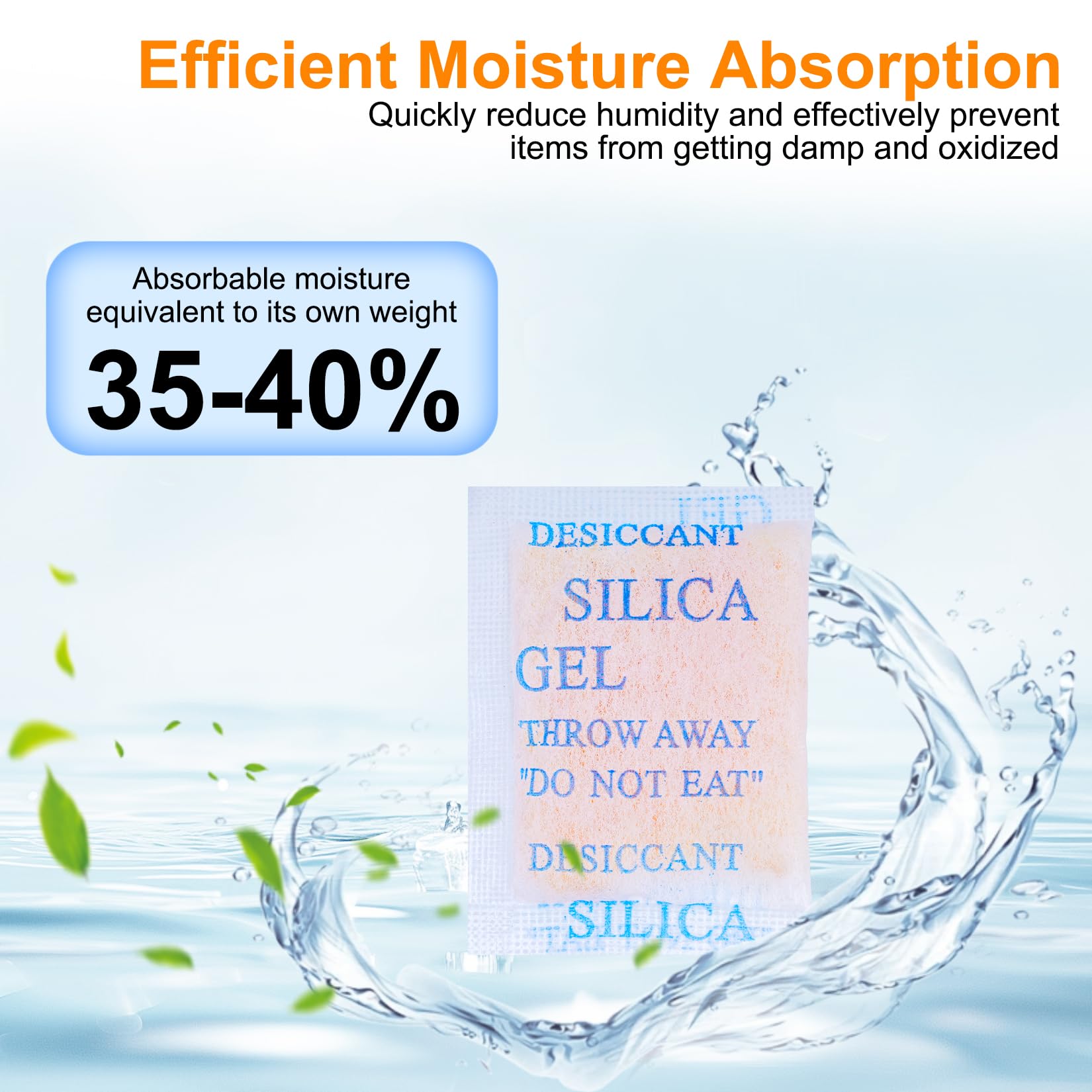 80 Bustine Silica Gel 5g Con Indicatore Arancione-Verde – Assorbono Fino Al 32% Di Umidità, Perfette Per Scarpe, Elettronica E Documenti