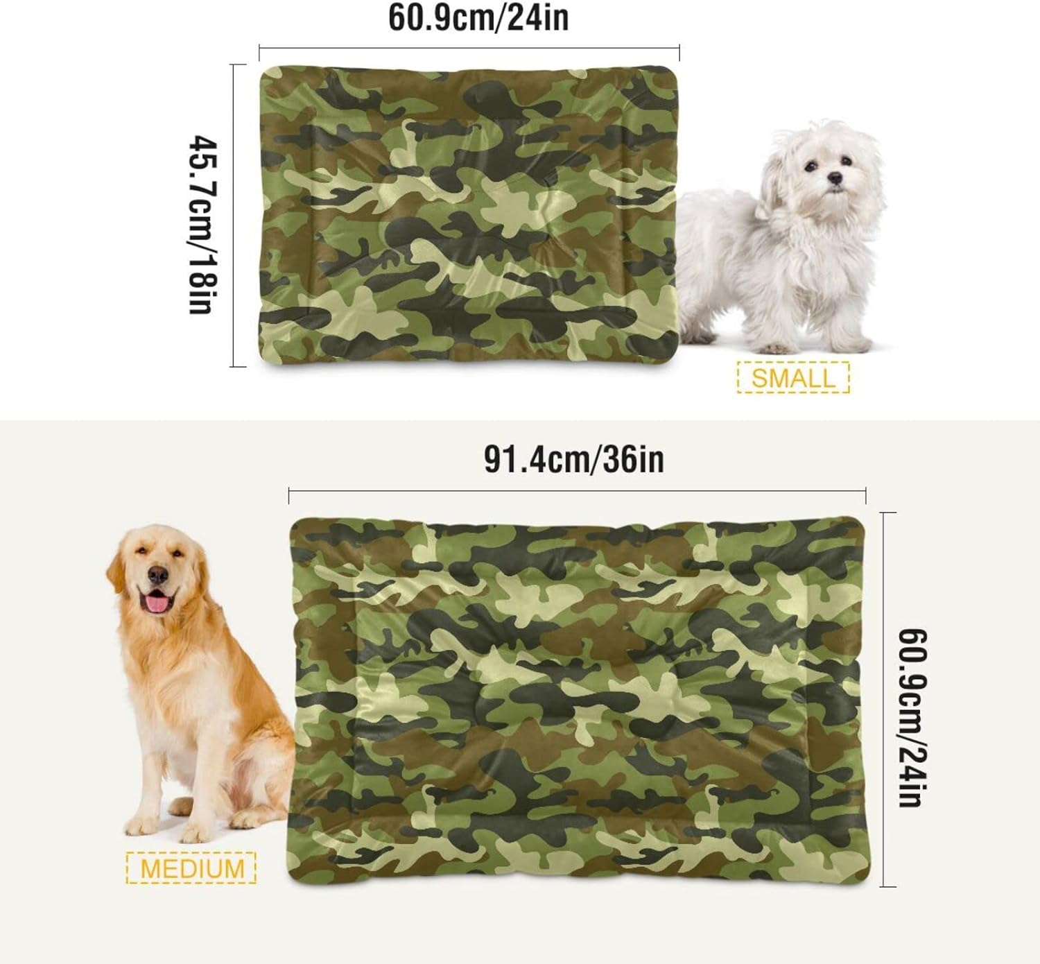 review Camouflage Dog Cat Bed Washable Crate Pet Bed Anti-Slip Comfortable Dog Kennel Crate Mat for Indoor Small Medium Large Dogs Cats, 18 x 24 Inch
