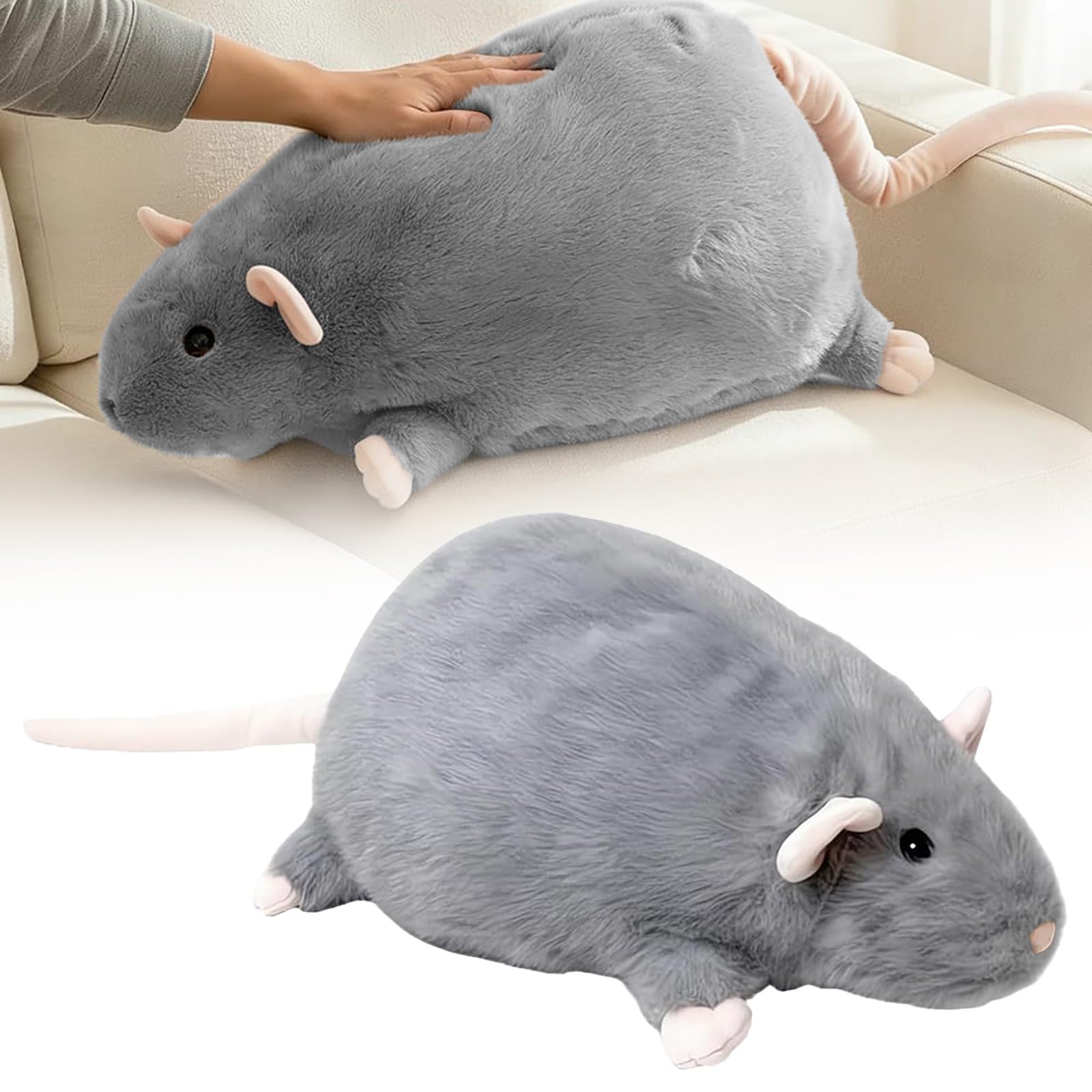 mmfLyuLD Rat Plushie,Extra Thicc Fat Rat Plush Toy,Soft Stuffed Fat Rats Toy,Cute Cozy Huggable Animal Pillow for Kids,Teens Adults for Cuddling Bed Sofa Home Room Decor (SE, 35CM)