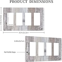 Vista 51 de Placa de pared dúplex de receptáculo de dispositivo de 1 gang de madera envejecida blanca gris con veta de tablón, cubierta de enchufe eléctrico