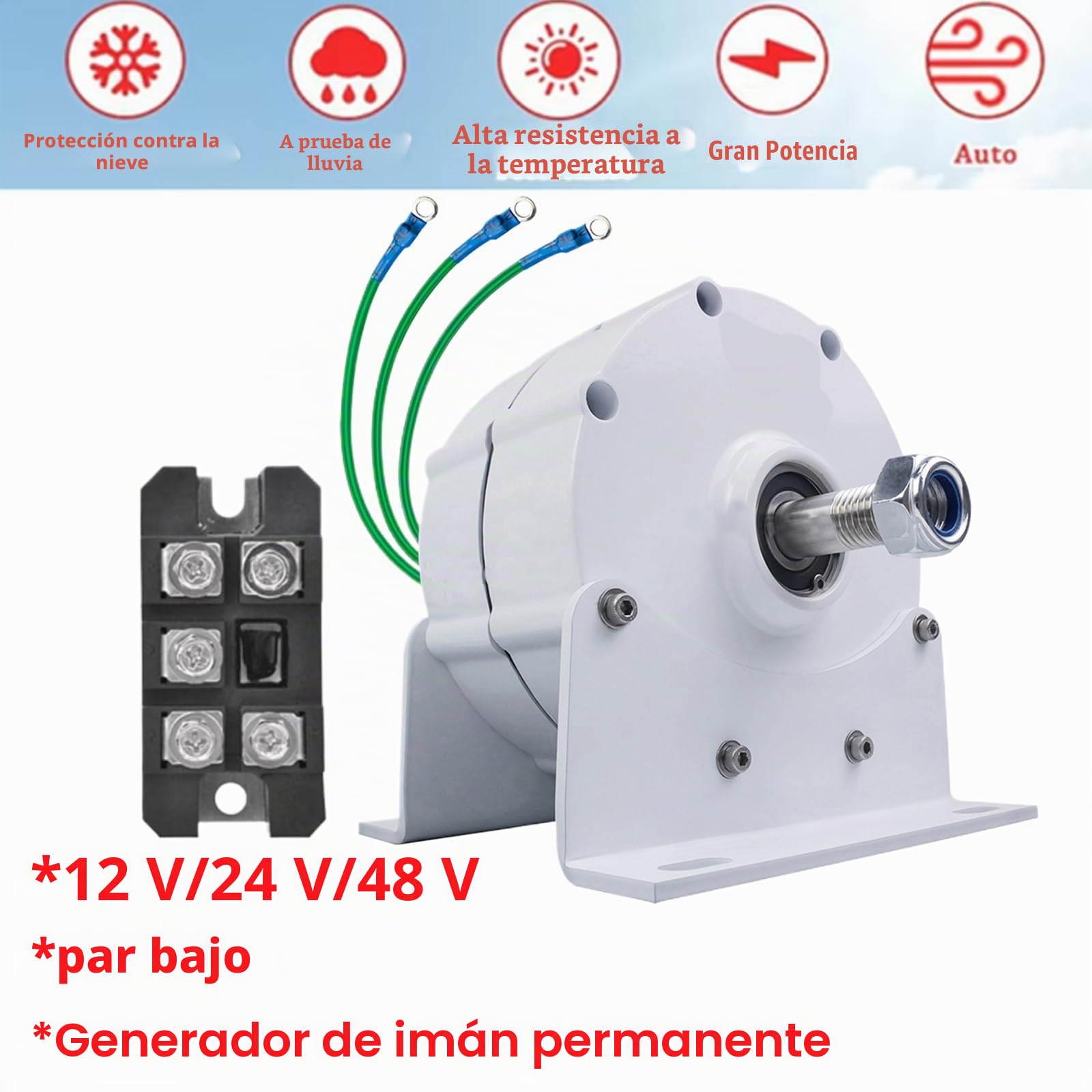5000W Sin Engranaje Generador Eléctrico De Energía Eléctrica Bajo RPM Alternador De Imán Permanente 12V 24V 48V 220V Adecuado para Generadores Hidroeléctricos Y Turbinas Eólicas