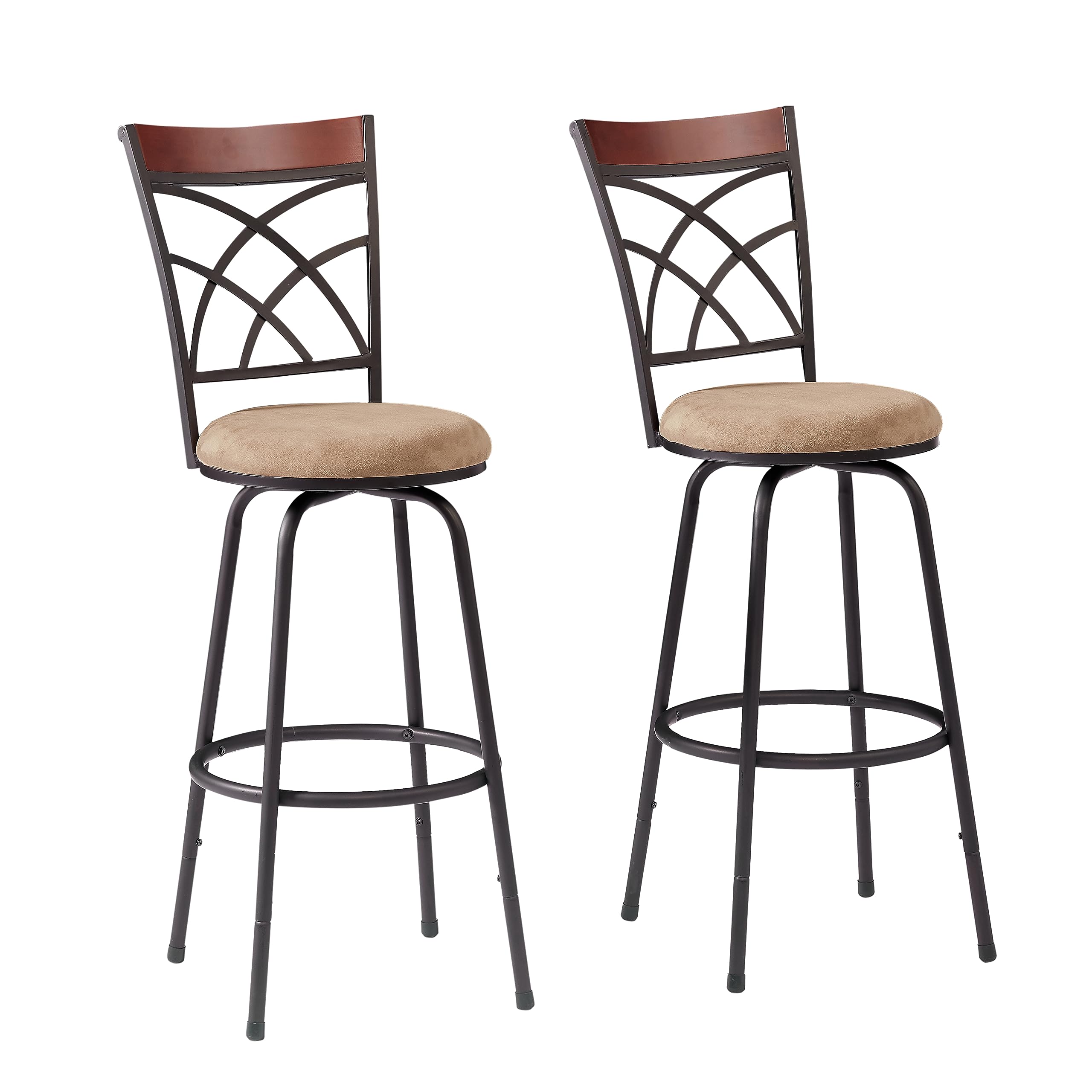 VECELO Adjustable Height Barstools Classic Bar Stools 360 Degree Swivel
