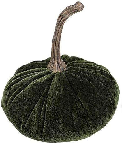 Vista 23 de Calabazas rústicas de terciopelo sintético para decoración, calabazas rústicas de terciopelo sintético con tallos reales, calabazas de espuma