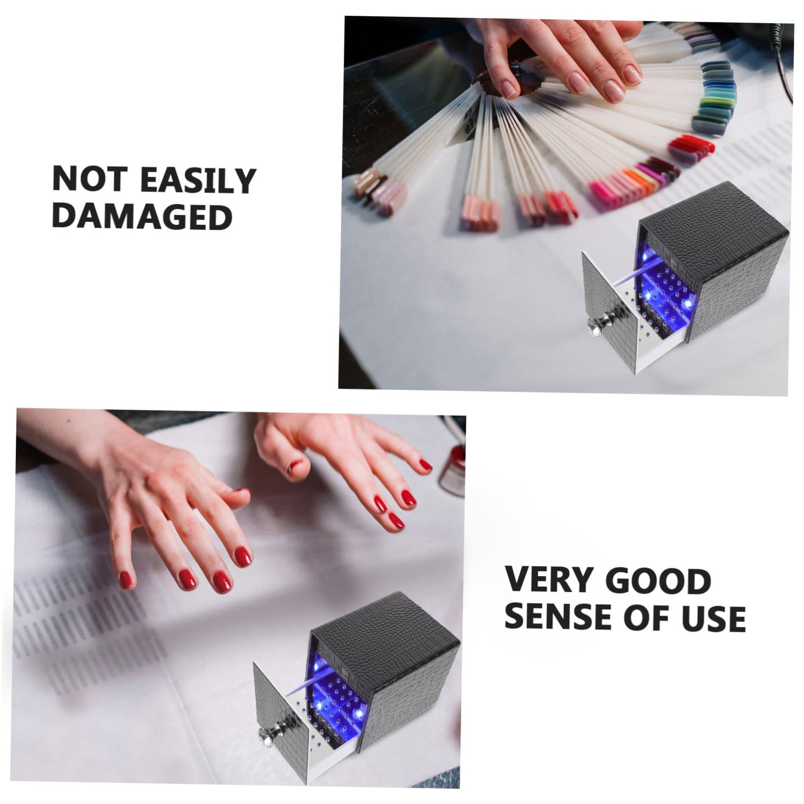 BESTYASH Acryl Nagelkunst Fräserbox mit USB Stromversorgung und Lederbezug für Maniküre Training