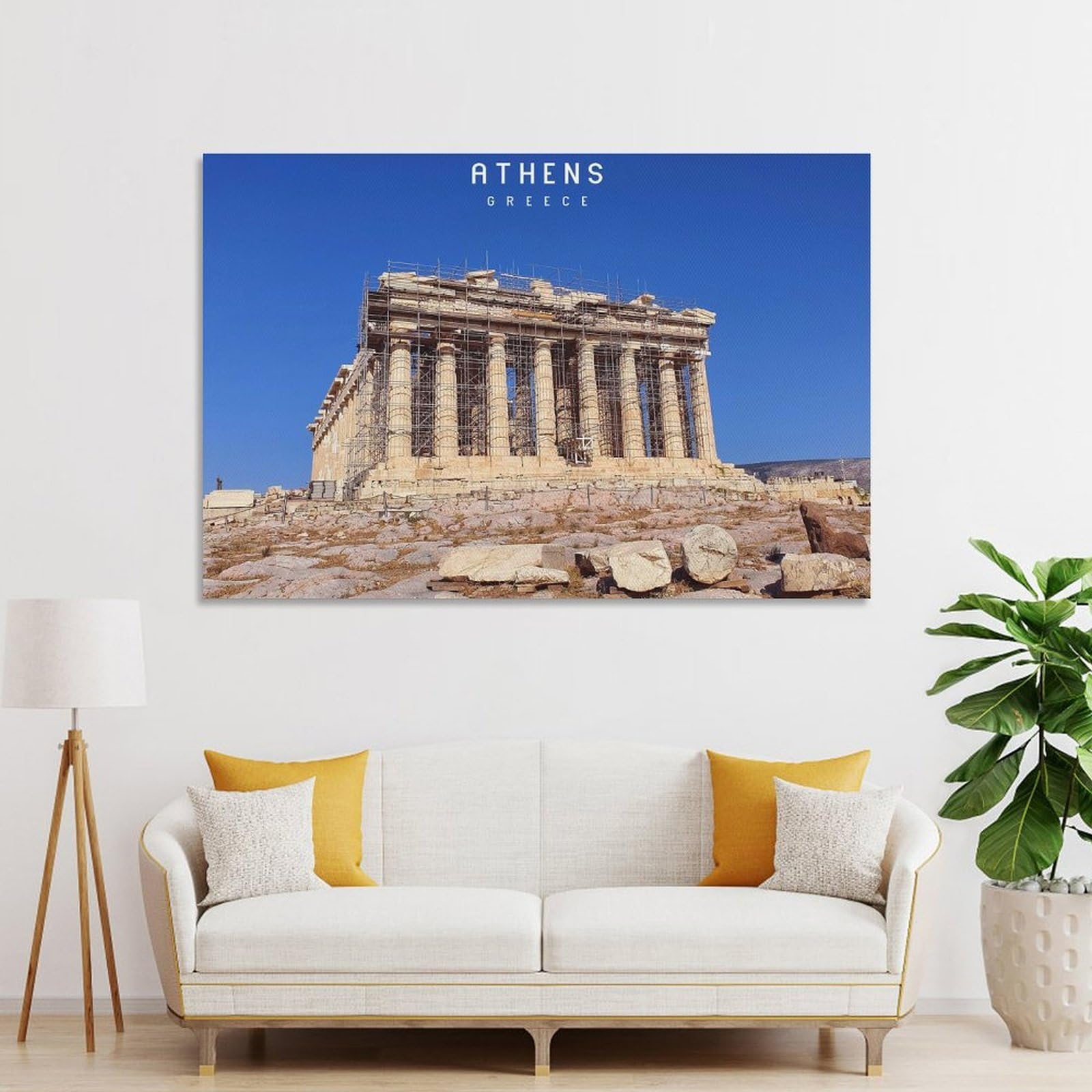 Junmoney Athens Decorative Wall Artwork 20x30inch(50x75cm), for Entrance Spaces, Stair Walls Or Halls, A Stylish Accent for Home Entrances