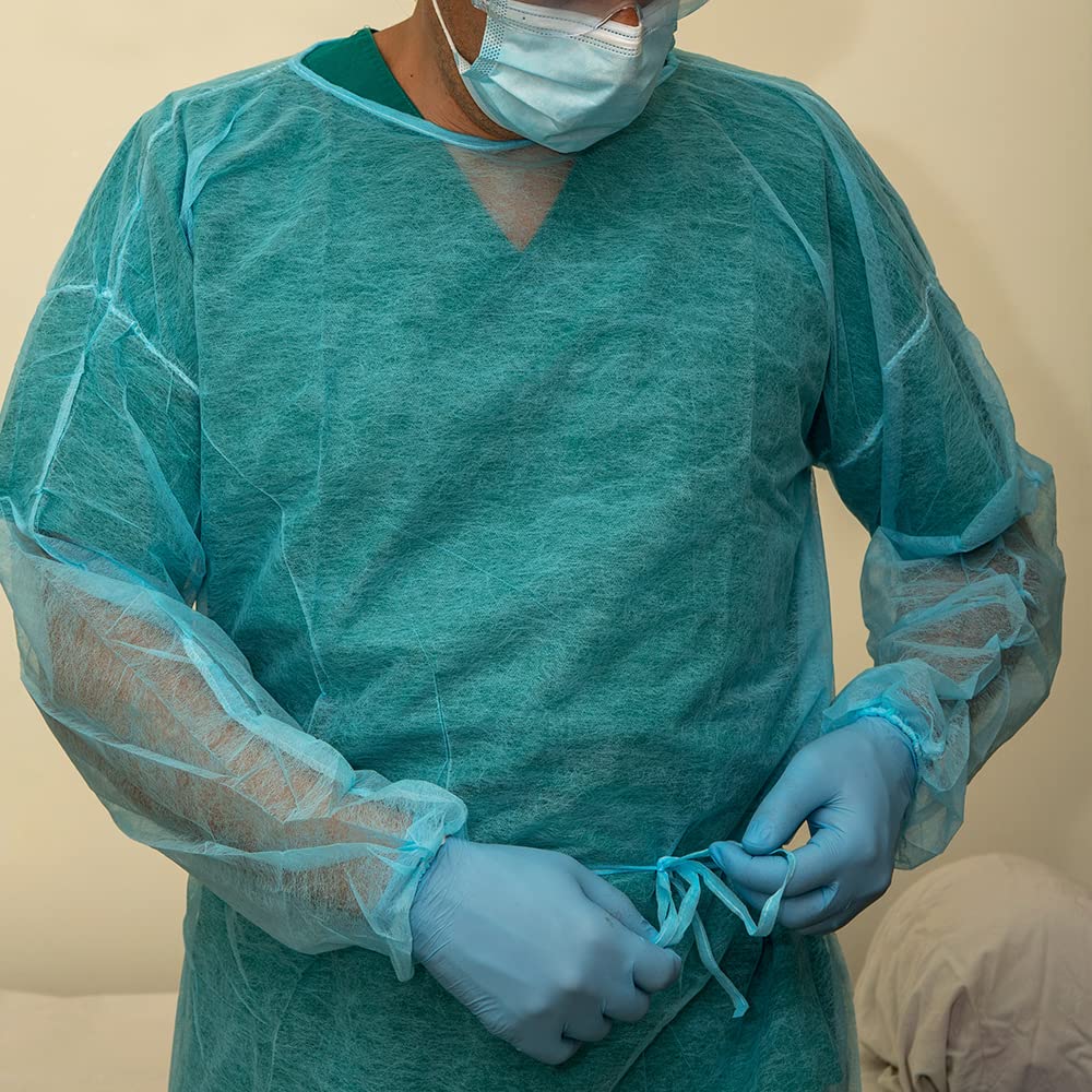 Gisinti Camici Monouso TNT 30GR Dispositivo Medico Classe I Non Sterili Verde 10 Pezzi