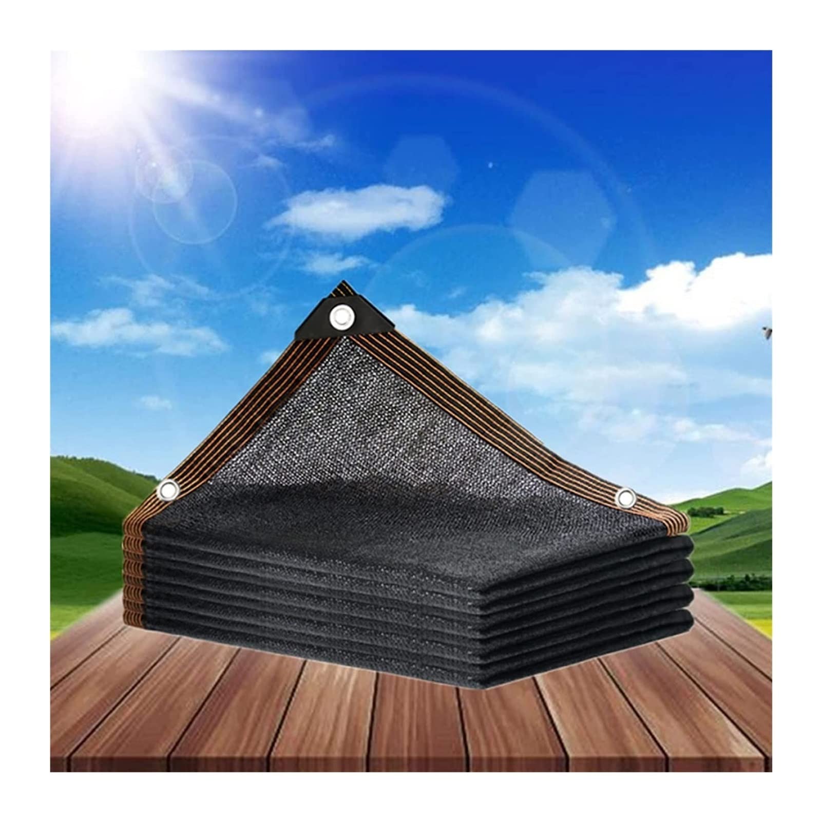 Voile d'ombrage noir anti-UV 90% en toile solaire imperméable pour grand jardin