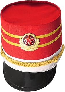 CHICTRY Children Band Major Hat Nutcracker Toy Soldier Hat Marching Band Drummer Boy Hat Cosplay Party Costume Accessories Type P One Size