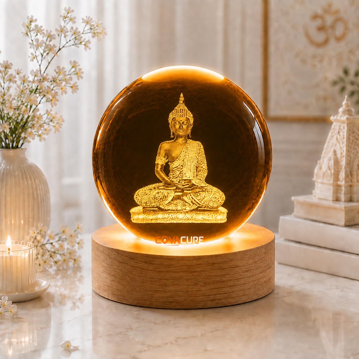 Radha Krishna Swing Crystal Ball Night Lamp - USB LED -14