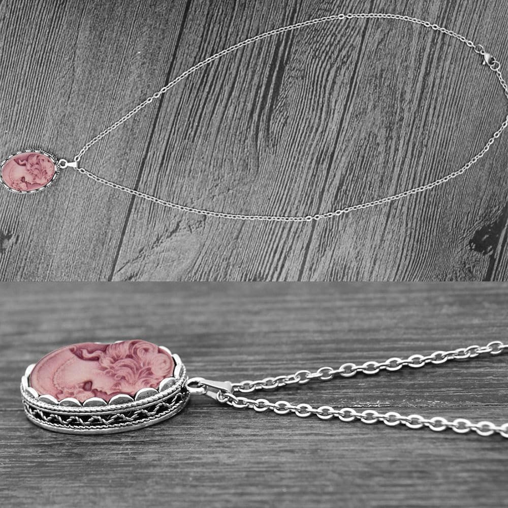 Vintage Look Lady Queen Cameo Sets For Women Victoria Pendant Cameo Necklace Earrings Ring Bracelet Fashion Jewelry