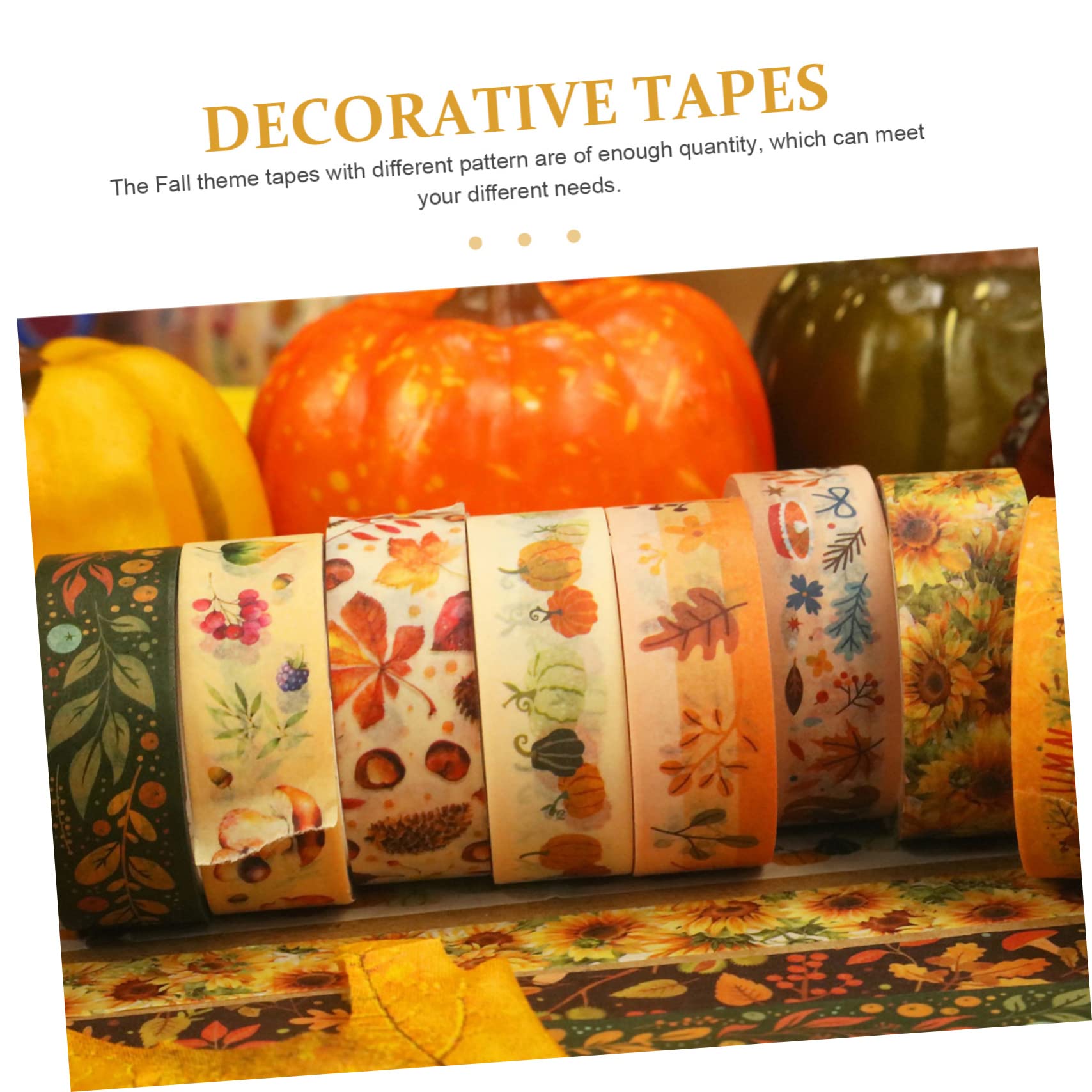 STOBOK 40rollen Teiliges Dekorative Washi Tapes Mit Herbstlichen Kürbis Und Sonnenblumenmotiven Für Scrapbooking Und -projekte Für Thanksgiving-dekorationen