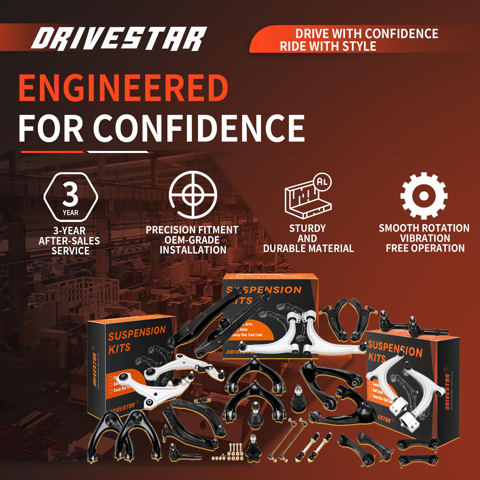 DRIVESTAR Kit 12 Bracci Di Controllo Superiori Per Cadillac Escalade, Chevrolet Suburban, GMC Yukon