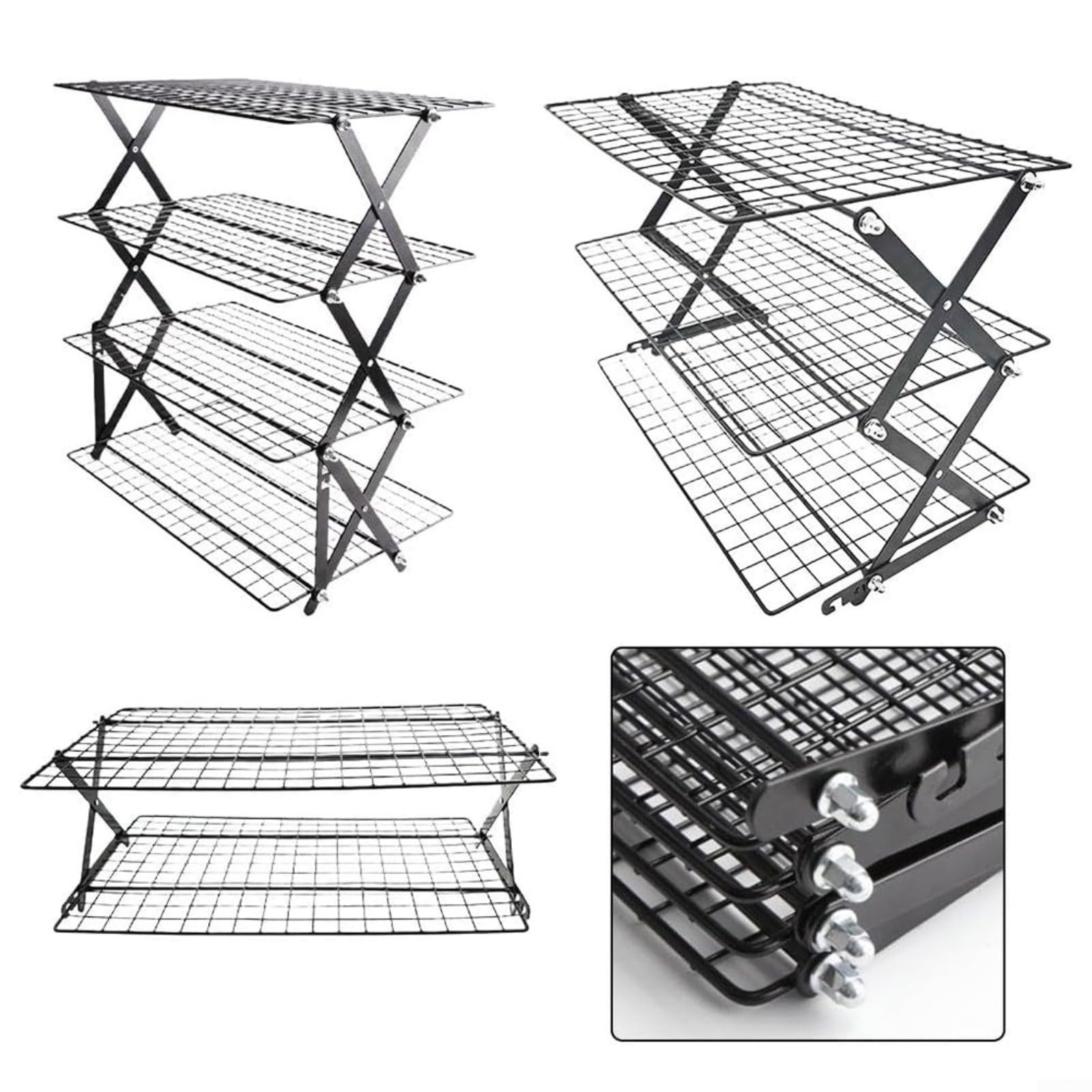 Estante de refrigeración plegable de 3 niveles