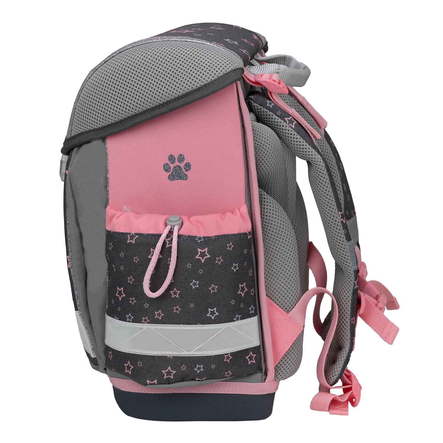 Belmil Classy tornister szkolny zestaw 5-częściowy z ponczo przeciwdeszczowym (403-13/AG/S/RP) (Starry Paws)