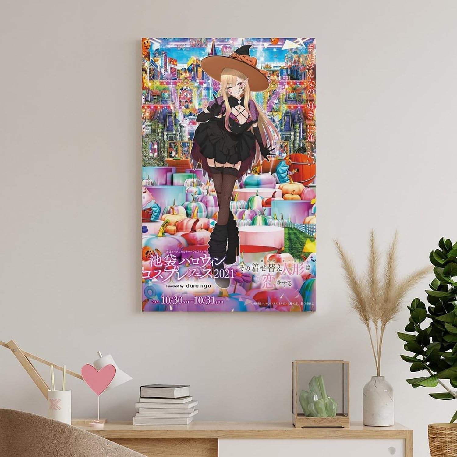 (16) ポスター 装飾 絵 キャンバス リビングルーム 寝室 印刷 【ガーリールームデコ】 パネル24x36inch(