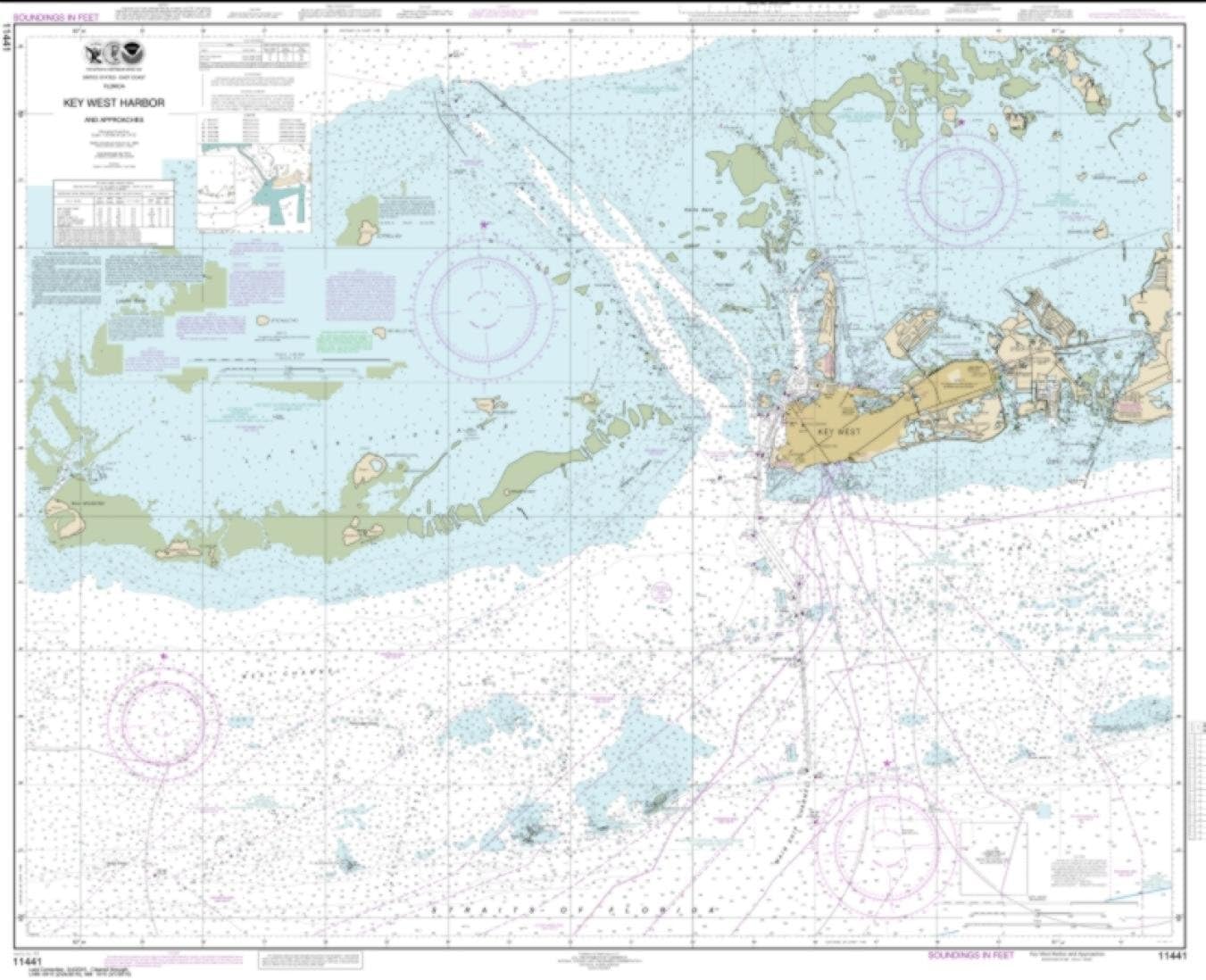 NOAA Chart 11441-Key West Harbor and Approaches - Water-Resistant - by East View Geospatial