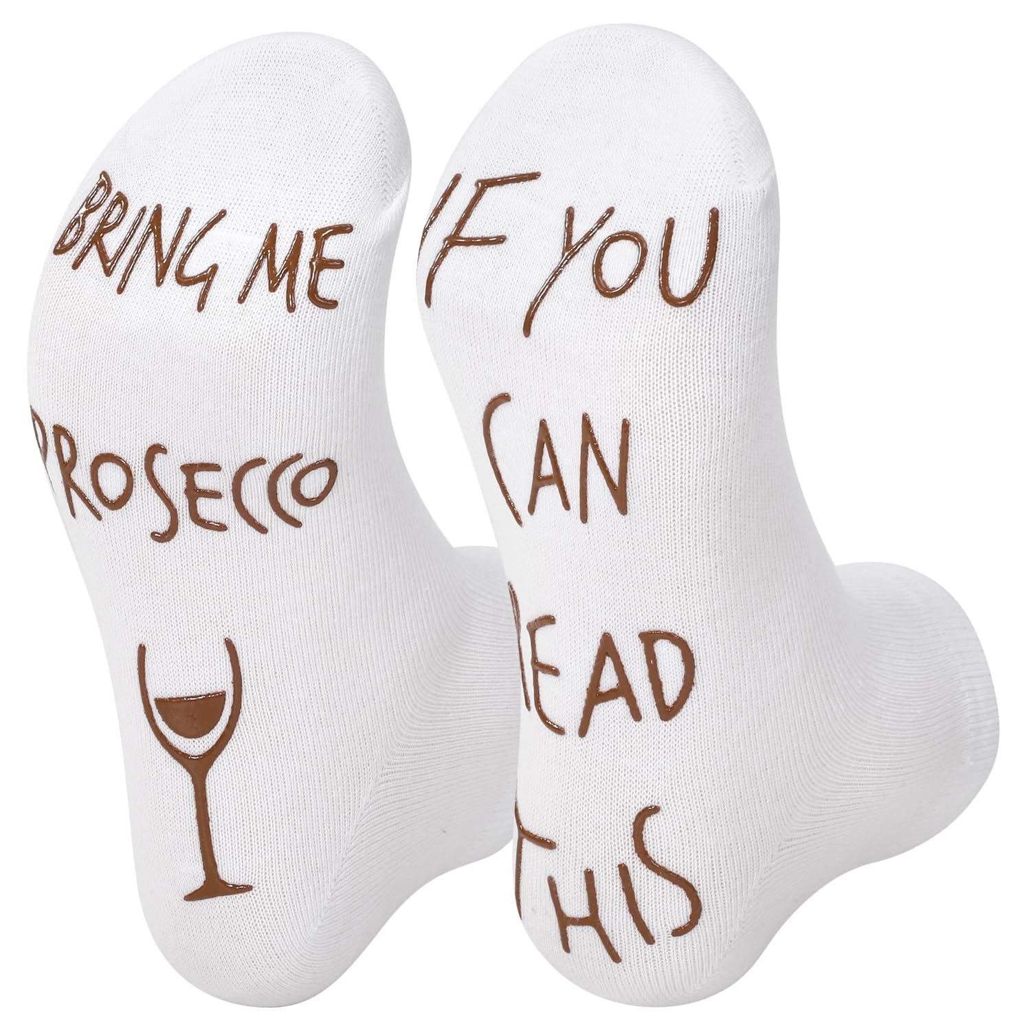 Vinsani Women's White Vinsani® Funny Prosecco Socks – 'If You Can Read This, Bring Me Prosecco' – Cozy Novelty Ankle Socks For & Men, Fun Birthday, Christmas, Secret Santa & Prosecco Lover Gift