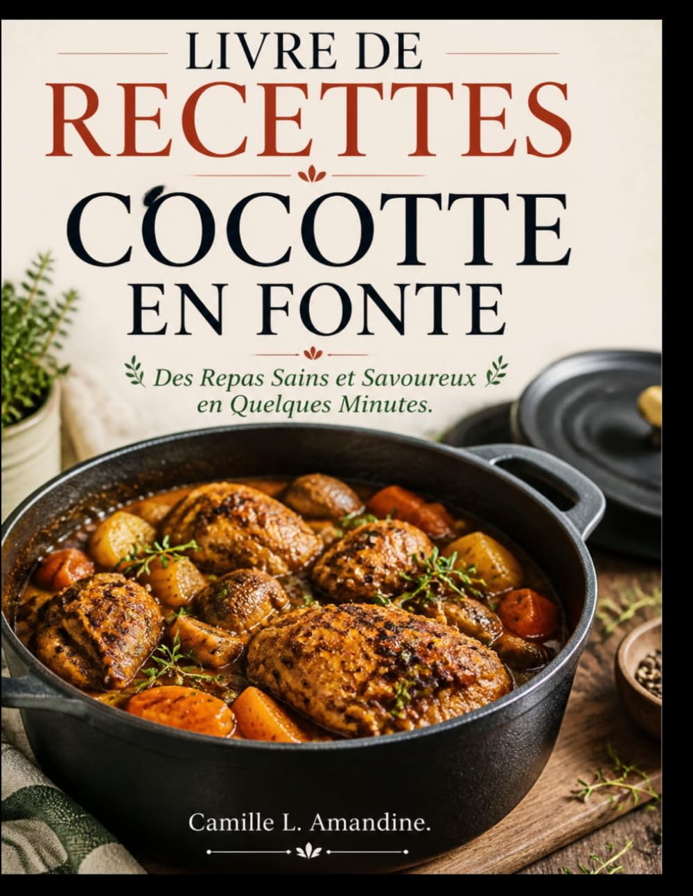 LIVRE DE RECETTES COCOTTE EN FONTE: Des Repas Sains et Savoureux en Quelques Minutes.