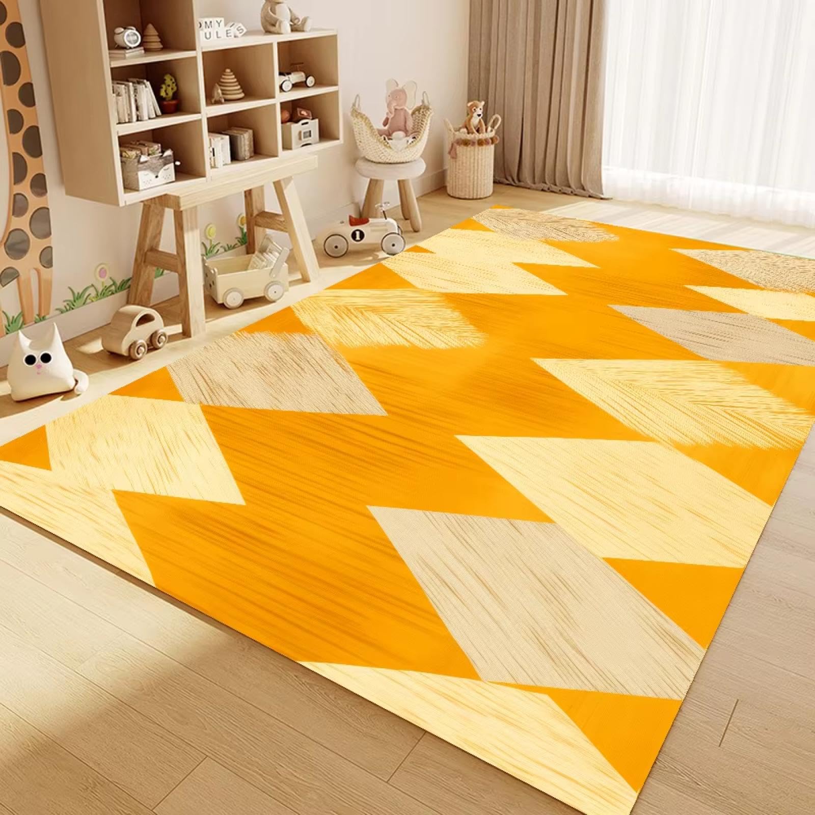 Tapis de chambre à coucher orange pour créer un cocon douillet