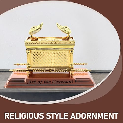 Miniatura 6 de SOIMISS Arca de modelo de réplica Estatua chapada en oro con contenido Testimonio judío Judaica Mesa de réplica estatua