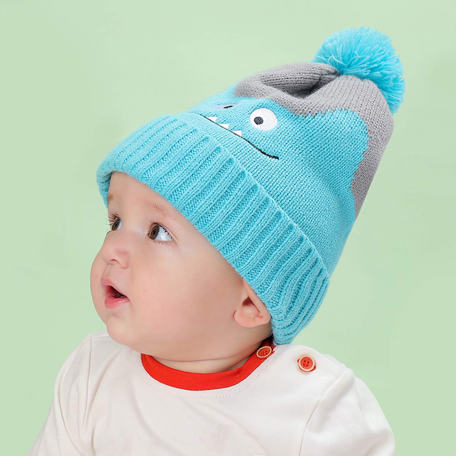 iFCOW Baby Strickmütze für Neugeborene Kleinkind Winter Warm Cartoon Mütze