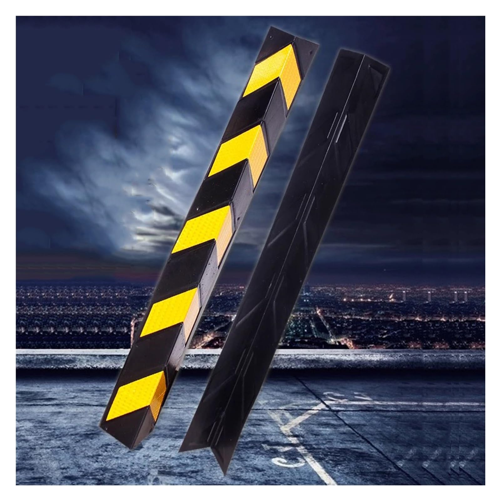 XPLKQXE Protector Columnas Garaje, Protector Columna Parking Reflectante, Paragolpes Protector para Aparcamiento Protección Coche Esquina Poste De Barandilla (Color : Black+Yellow, Tamaño : 20pcs)