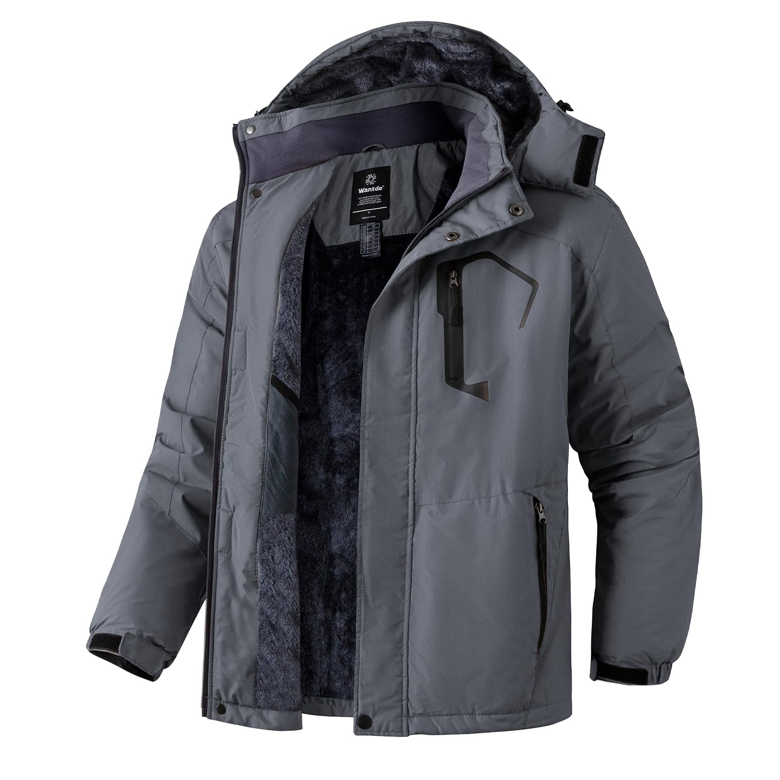 Wantdo Chaqueta de Esquí de Montaña para Hombre Abrigo de Invierno Impermeable con Capucha Cazadora de Snowboard Cálida Chaqueta al Aire Libre Antiviento Hombres — view 13