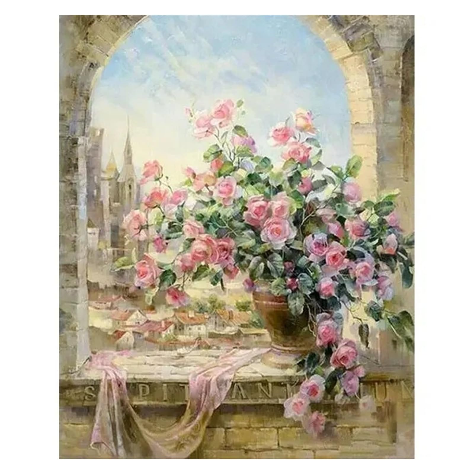 Xenite D Wall Art Canvas Prints Pink Peony Flowers Paintings Posters Pot Culture Plants Posters An Prints Nordic Pastoral Canvas Wall Art Ecor Picture Room(,50X70cm)