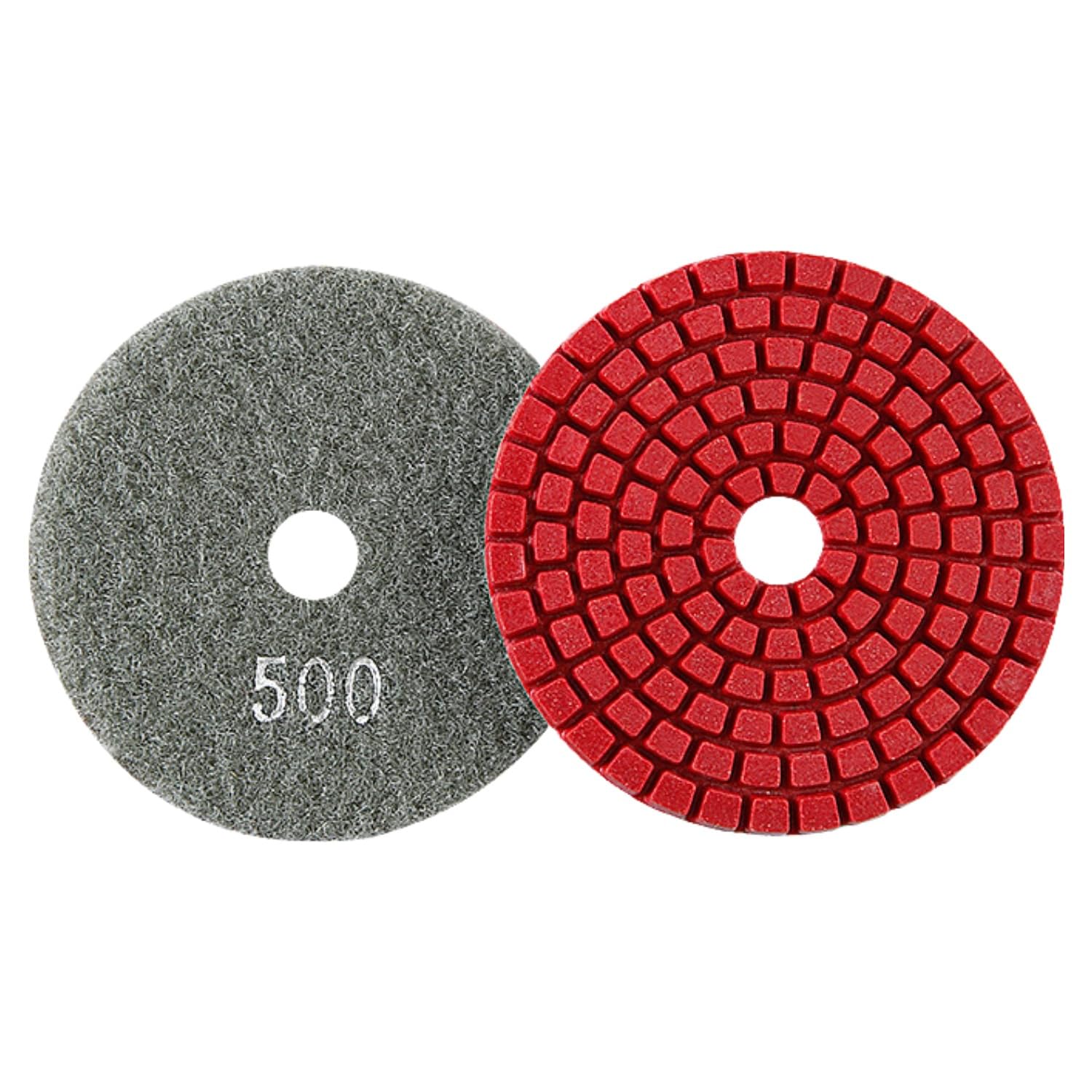 MiJunHD Diamond Polishing Pad, 3 inch 80 mm 500 Grit Sanding Discs for Grinder & Polisher, Hook and Loop Backing Pad for Grinding Buffing Granite Marble Concrete Stone (1 Piece)