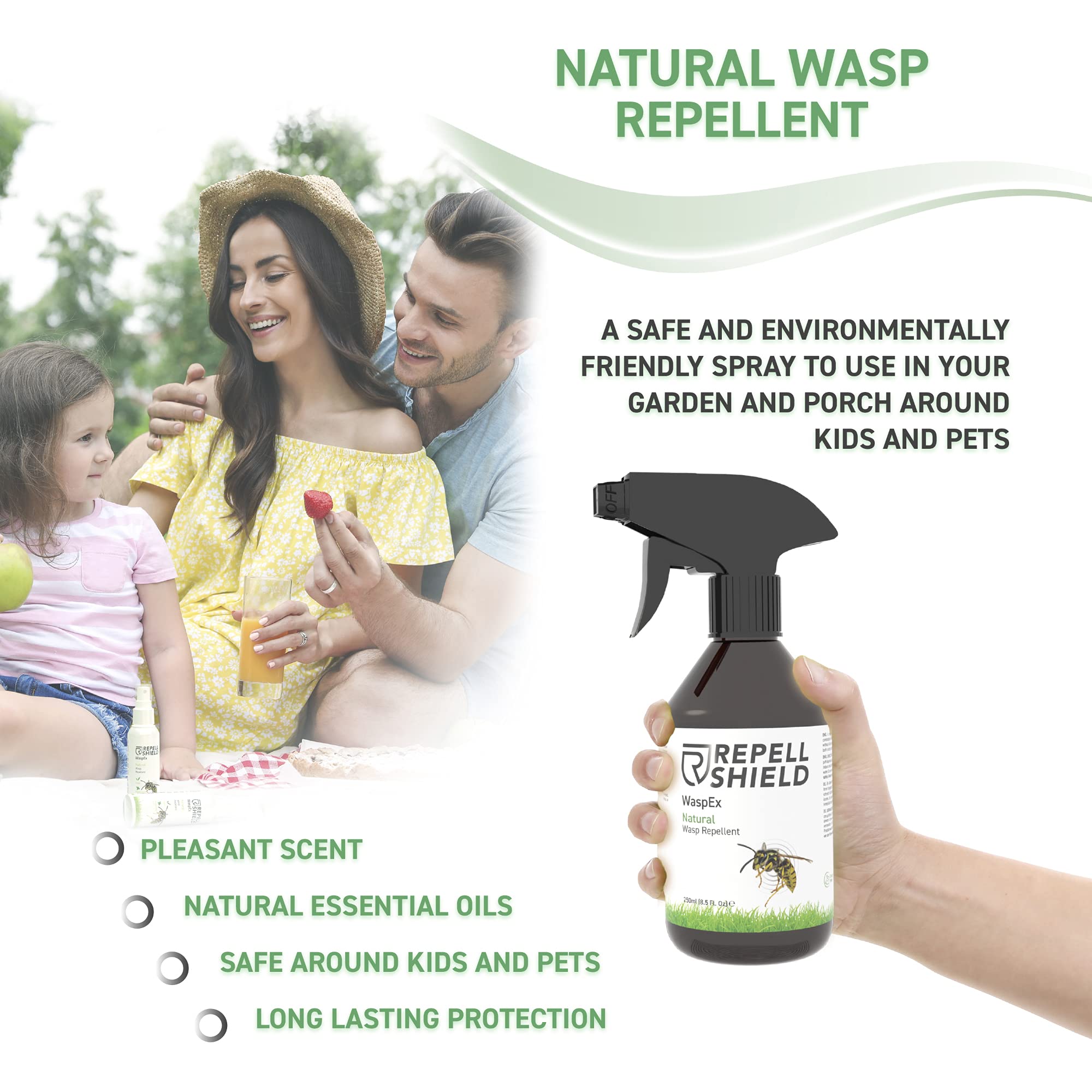 RepellShield Bee And Wasp Repellent Spray Organic Wasp Spray Outdoor