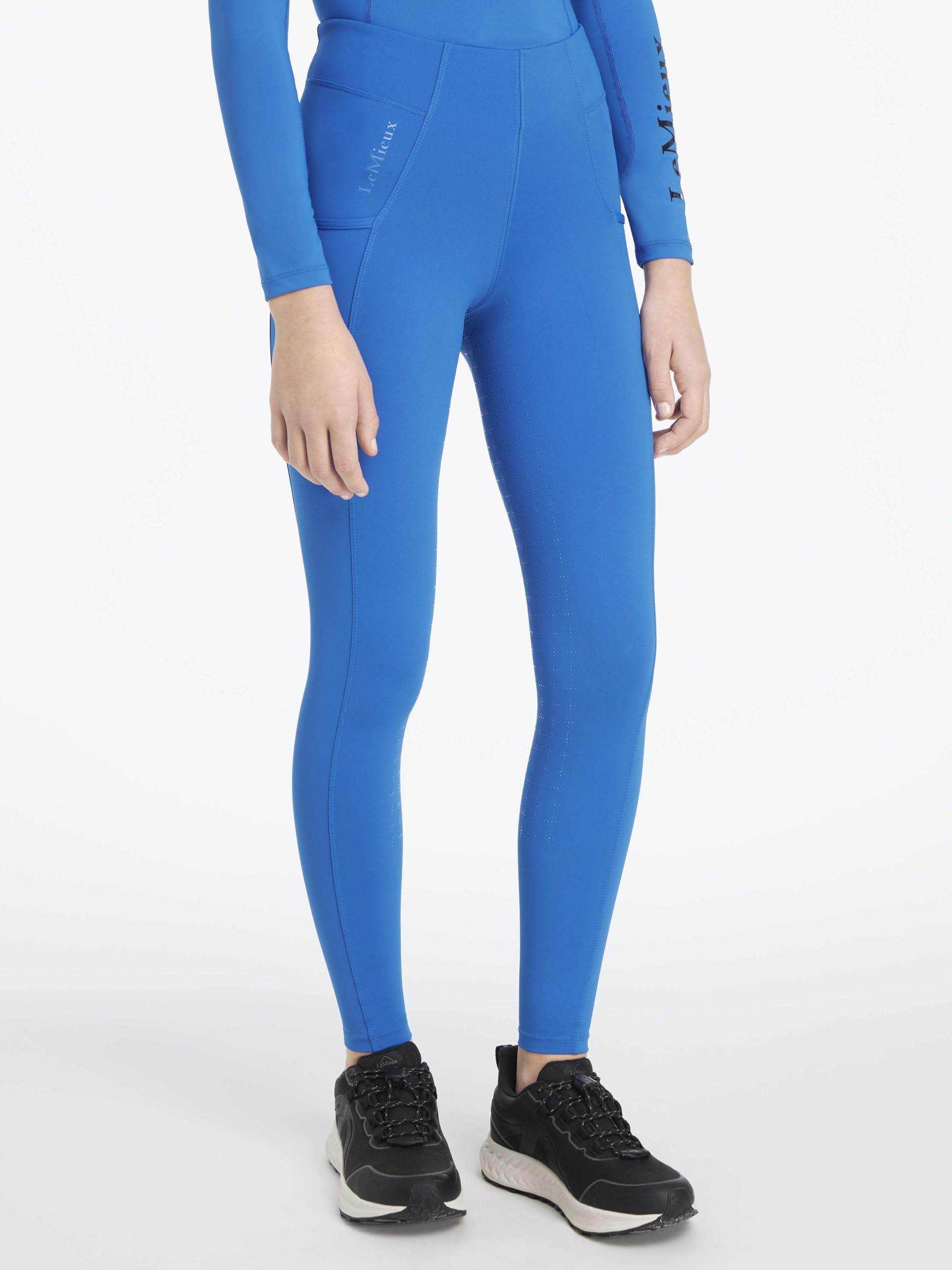 LeMieux Young Rider Orla - Pantaloni da equitazione per bambini, con elastico di supporto in vita, leggeri, con impugnatura in silicone