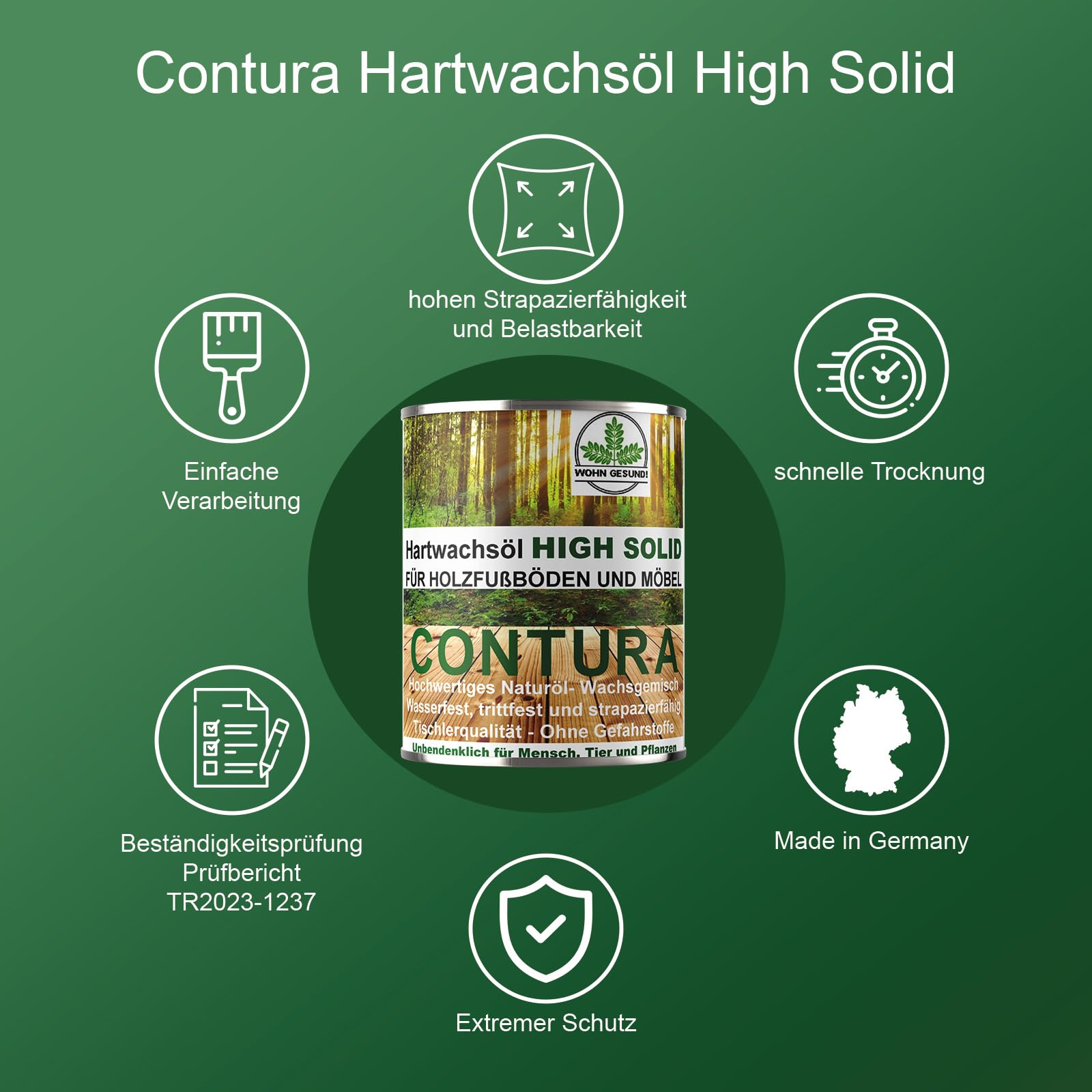 CONTURA Hartwachsöl High Solid 2,5 Liter Farblos anfeuernd Holzöl Parkett