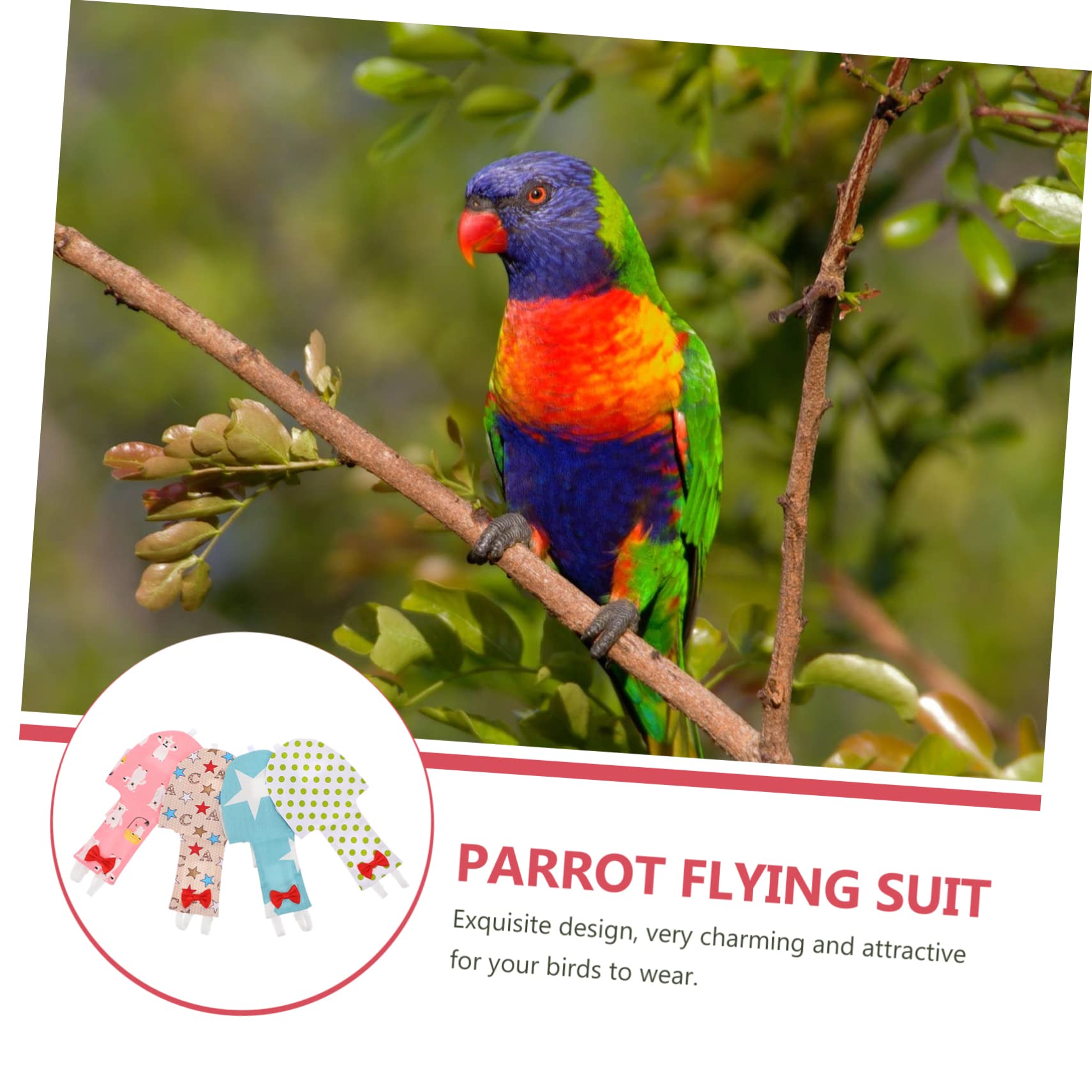 BESPORTBLE 8pezzi Pannolini Per Uccelli Creativi Abbigliamento Per Pappagalli Costumi Da Per Uccelli Adatti Per Uso Quotidiano Colori Vivaci e Design Divertente