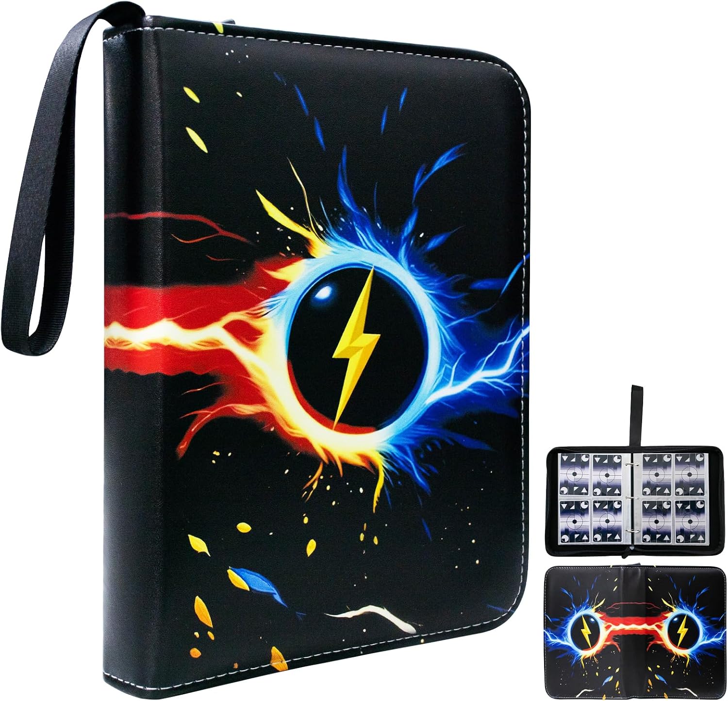 4 Pocket Trading Card Binder 400 Cards Capacity 3 Ring Collection Book