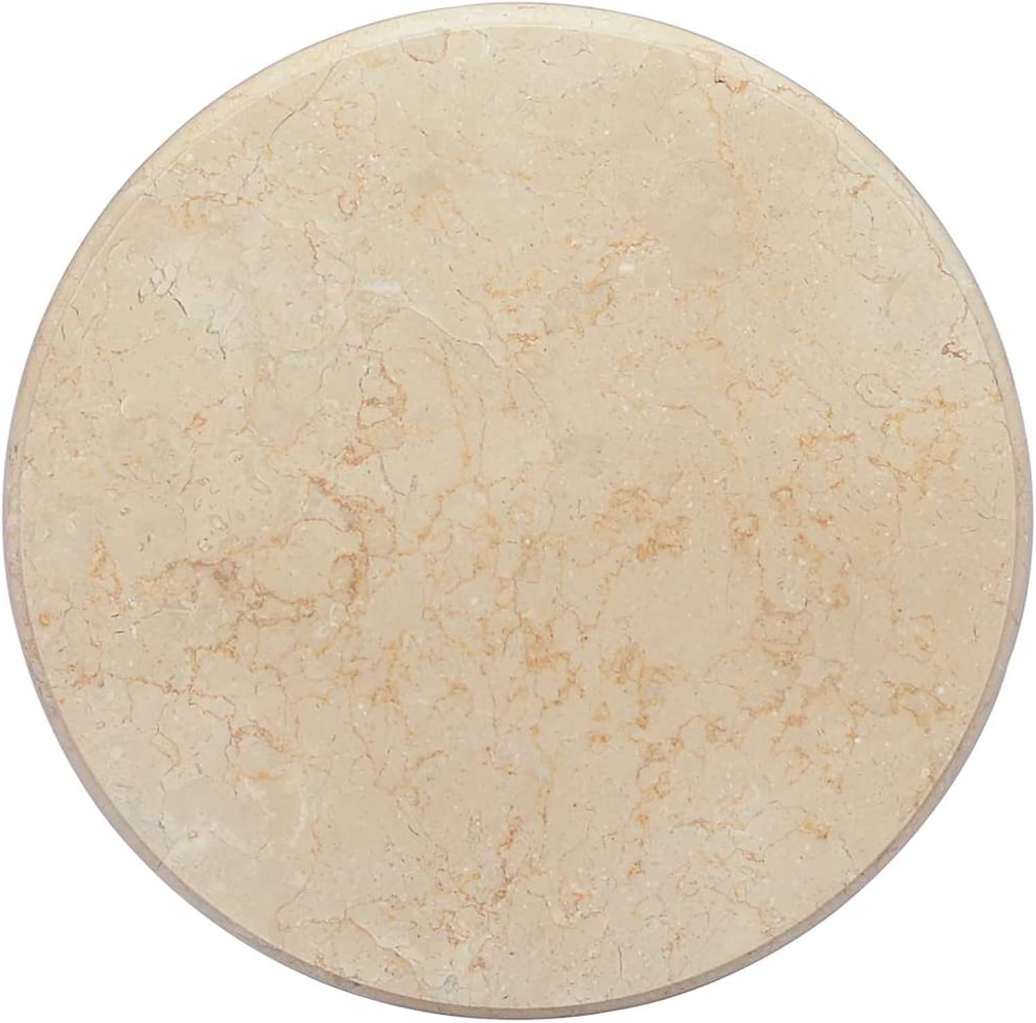 Marble Table Top - Cream, 50 cm Diameter, Stylish Design, Easy to Clean, Perfect for Dining & Coffee Tables Model LYKLYD-149192US