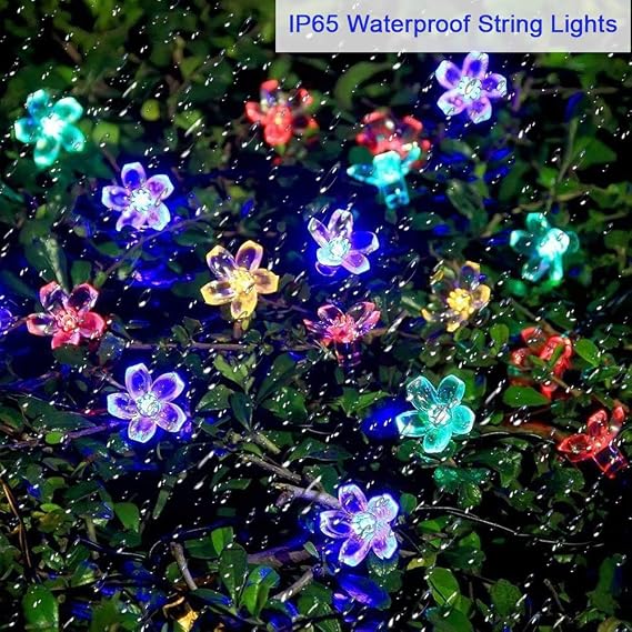 Cshare LED Solar String Light, 50 LEDs, 26.2 ft 7 m, Outdoor Garland Light, Camping, IP65 Waterproof, 8 Modes, Automatic Night Lighting, Christmas, Halloween, Parties, Valentine's Day, New Year