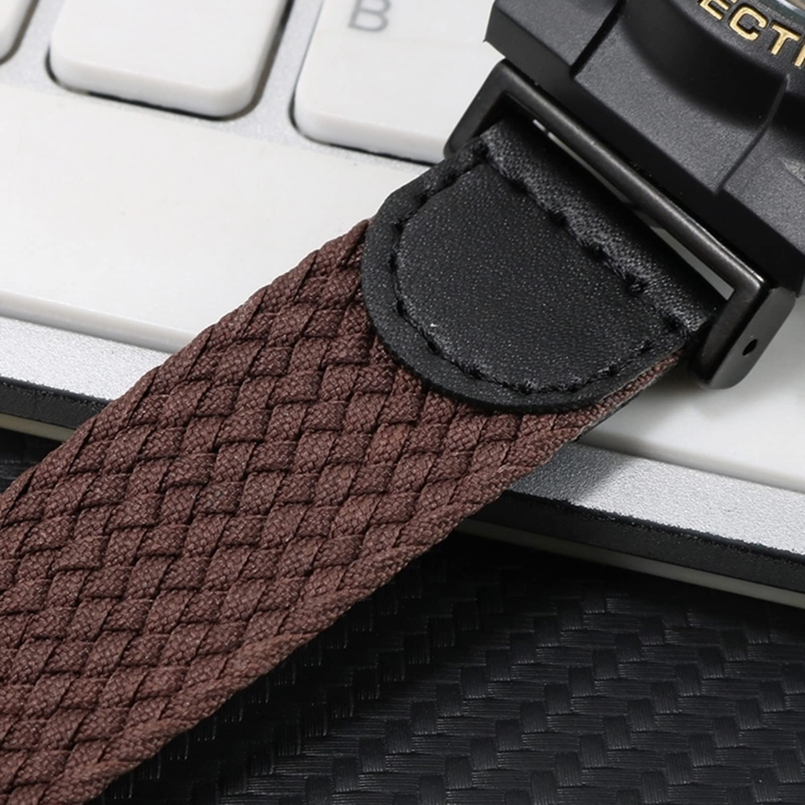 Cinturino in Pelle per Orologio, Cinturino di Ricambio for Orologio analogico elettronico da 20 mm in Tela Intrecciata e Nylon, Cinturino Polso Morbido Confortevole, Anti-Sudore