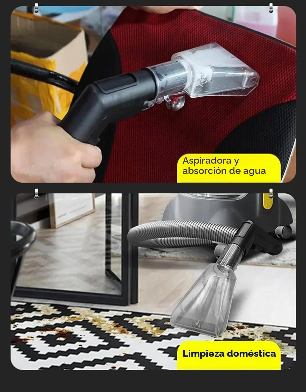 Limpiadora De Alfombras De 1400 W, Limpiadora Profunda Portátil, 2 Modos De Limpieza, Ideal Para Limpieza Profunda En Lavaderos De Autos, Limpieza Doméstica, Hoteles, Hogares Y Oficinas