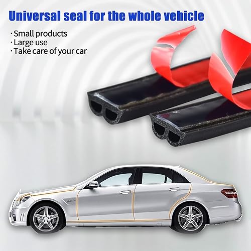 Miniatura 6 de Ajxn 1 tira de sello de goma para puerta de automóvil, 52.5 pies, burlete de goma insonorizado en forma de B, protección de borde de puerta de auto,