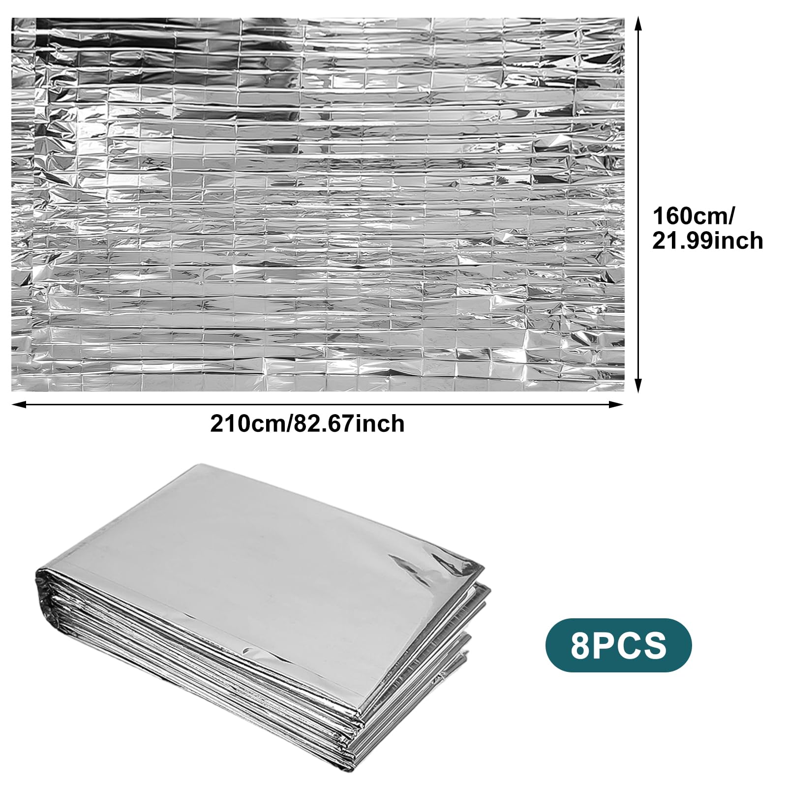 8 Sück Pflanze Reflektierende Film, 160cm*210cm Reflektierende Mylar-Folie, Gewächshaus Garten Abdeckfolie, Silber Zweiseitige Folienblätter für Garten Gewächshaus Pflanzenwachstum, Doppelseitig silbe