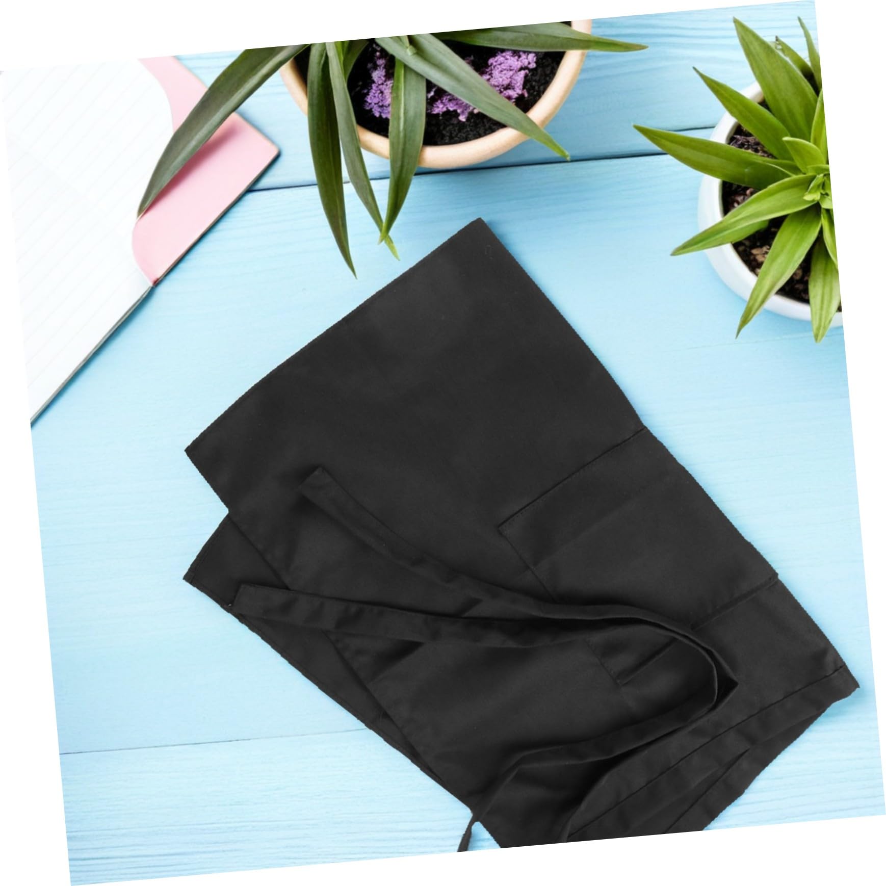 BESTYASH 6 Stück Kellnerschürzen Kurz mit Taschen Verstellbare Halbschürzen aus Hitzebeständigem Material Komfortable Taillenschürzen für Küche Backen Grillen und Catering